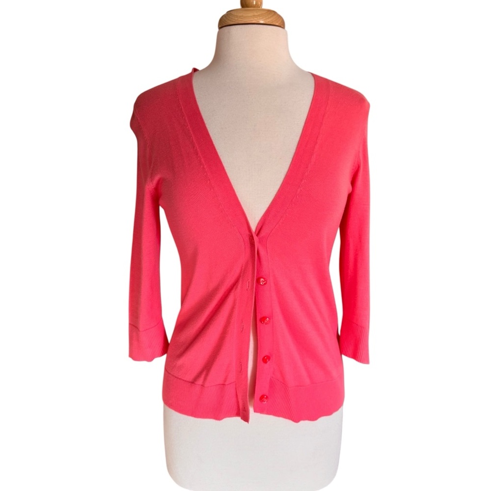 GAP Factory Coral Pink Lightweight Cardigan Sweater size Small